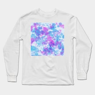 Blue Purple Watercolor Splatter Long Sleeve T-Shirt